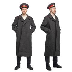 Bulgarian Greatcoat, Surplus. Just make sure your boots are tall enough and you'll be safe from the elements!