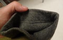 Swedish wool tunic, surplus. A closeup on the sleeve cuff. That's how much room there is to adjust its length.