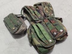 Dutch MOLLE Magazine Pouch, DPM / Woodland, Surplus. The condition and camouflage schemes vary.