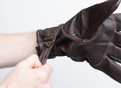 Swedish Leather Gloves, Brown, Surplus. Indestructible adjustment buckle system.