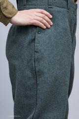 Swiss Wool Trousers, Surplus. Details of the black piping.