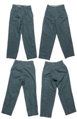 Swiss Wool Trousers, Surplus. Two models: the other has beefier belt loops and no top button on the fly (but a brass hook). We won't differentiate.