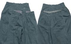 Swiss Wool Trousers, Surplus. Two models: the other has beefier belt loops and no top button on the fly (but a brass hook). We won't differentiate.