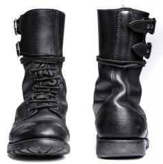 French BM65 double buckle boots, black, surplus.