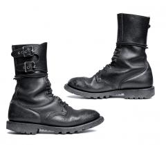 French BM65 double buckle boots, black, surplus.