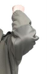 French Fleece Jacket, Green, Surplus. Reinforced elbows for compatibility in commando use.