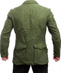 Swedish M59 field jacket, green, surplus. Shown here are the butt-ugly but undoubtedly handy back pockets. These can be carefully removed.