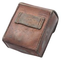 Swedish number scroll for field telephone, with leather case, surplus.