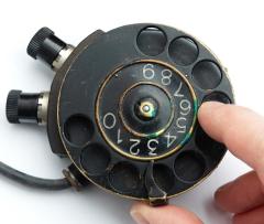 Swedish number scroll for field telephone, with leather case, surplus.