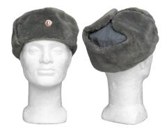 NVA Fur Hat, Gray, Surplus.
