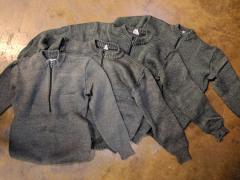 Swiss pullover, thick with zipper, surplus. Tone of the gray varies.