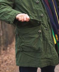 Swedish M59 Parka with Liner, Surplus. Large hem pockets.