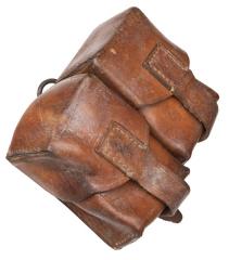 JNA ammunition pouch, double, leather, surplus JNA ammunition pouch, double, leather, surplus