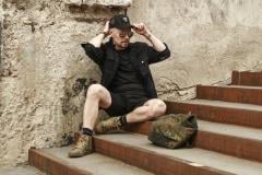 BW Gas Mask Bag, with Carrying Strap, Flecktarn, Surplus.