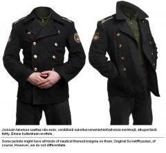 Soviet navy wool coat, black, surplus. 