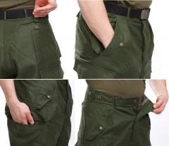 Swedish M59 field trousers, surplus. A good basic assortment of pockets.