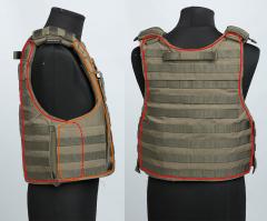 Sioen Ballistics Tacticum Vest, NIJ IIIA. Soft armor coverage approximated.