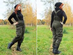 Austrian winter trousers, olive drab, surplus.