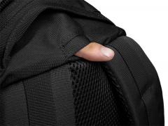 Särmä Assault Pack. Drinking tube port. Note the mesh fabric against the back.