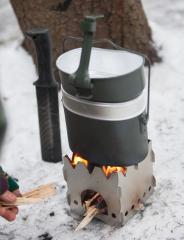 Särmä Wood Stove. Pictured is the old model with the feeding hole just 1 cm lower than now.