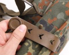 BW Gas Mask Bag, with Carrying Strap, Flecktarn, Surplus.