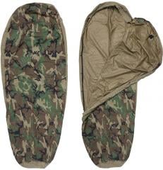 US MSS Gore-Tex Bivvy Bag, Woodland, Surplus. Opens up with a side zipper.