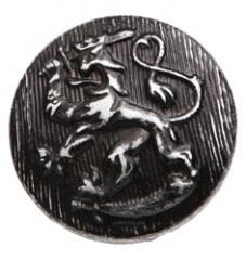 Finnish lion button, nickeled/black Finnish lion button, nickeled/black