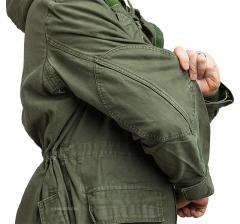 Belgian M64 parka, surplus. Elbow reinforcements.