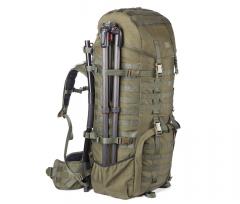 Savotta Jääkäri XL rucksack. Tall items carried on the side
