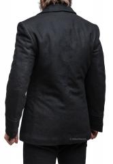 Russian navy wool coat, black, surplus.