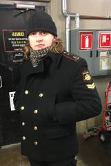 Russian navy wool coat, black, surplus. Sometimes we get these in used condition, usually with flashy insignia!