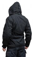 Särmä Windproof Smock, old model, black. A simple strap & buckle size adjustment on the hood