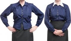 Swedish Women's Collared Shirt, Navy, surplus.