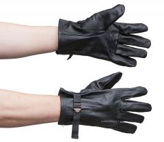 Belgian leather gloves, black, surplus Belgian leather gloves, black, surplus