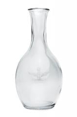 Italian glass carafe with engraving, glass, surplus. 