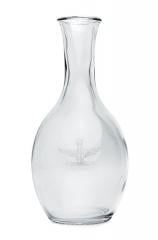 Italian glass carafe with engraving, glass, surplus.