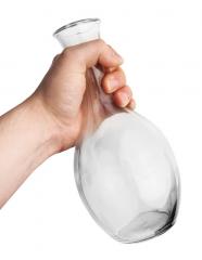 Italian glass carafe with engraving, glass, surplus.
