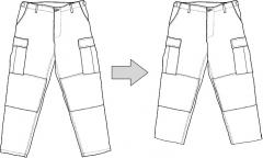 Tailoring, trouser leg shortening