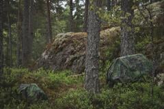 Särmä TST Backpack Rain Cover. On the left: Old model 20L cover on a CP10 Mini Combat Pack, on the right an old model 120L cover on a RP80 recon pack.