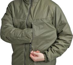 Särmä TST L3 Loft Jacket. Zippered chest pocket with "idiot cord" tie down point inside.