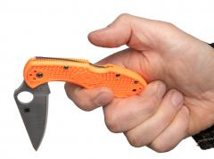 Spyderco Delica 4 Folding knife. The knife has a strong back lock mechanism.