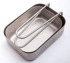 Dutch mess tin, stainless steel, surplus.