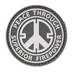 Peace Through Superior Firepower PVC morale patch.