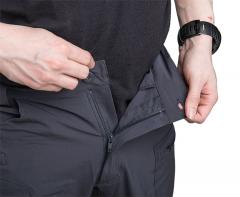 Särmä Zip-off trousers. A simple zipper fly with a button on top.