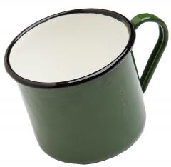 CCCP enamel mug, surplus. Green mug.