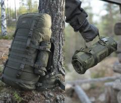 Savotta Jääkäri S backpack. The Jääkäri S can be rolled into a small package to keep with you as a patrol pack.