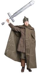 Czech rain cape, surplus. By buttoning the cape with just a button or two from the top, your hands are free for heroic movements like shown here.