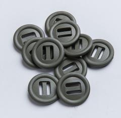 2M Slotted button, 10 pcs. 25 mm, green