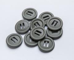 2M Slotted button, 10 pcs. 30 mm, green