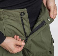 Särmä Windproof Cargo Pants. Zipper fly with button fastening.